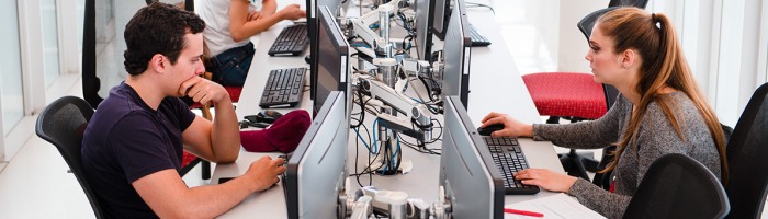 students using computer at computer lab
